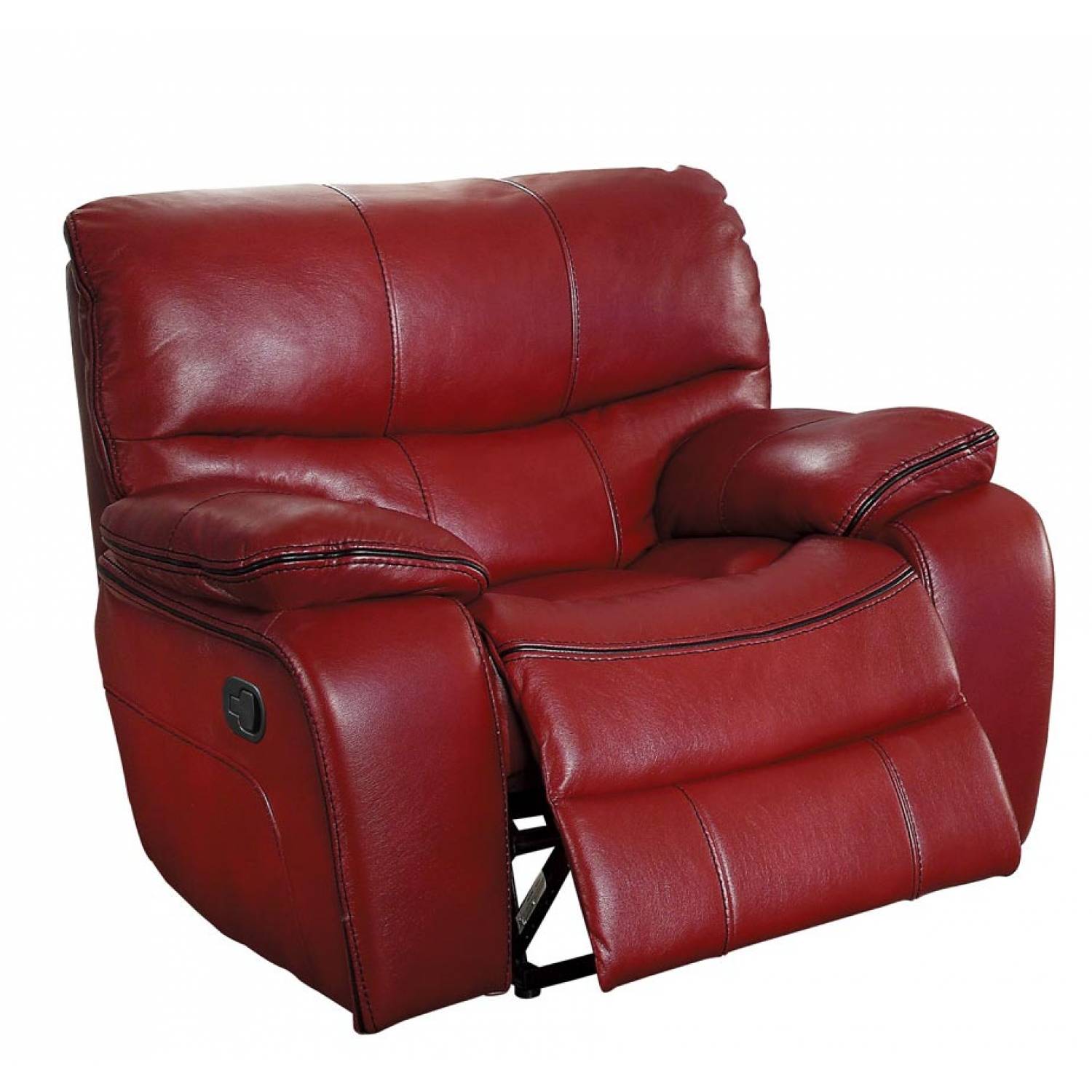 Pecos Glider Reclining Chair Leather Gel Match Red